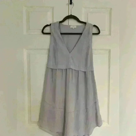 Wilfred Light Gray V-Neck Mini Dress - Picture 3 of 7